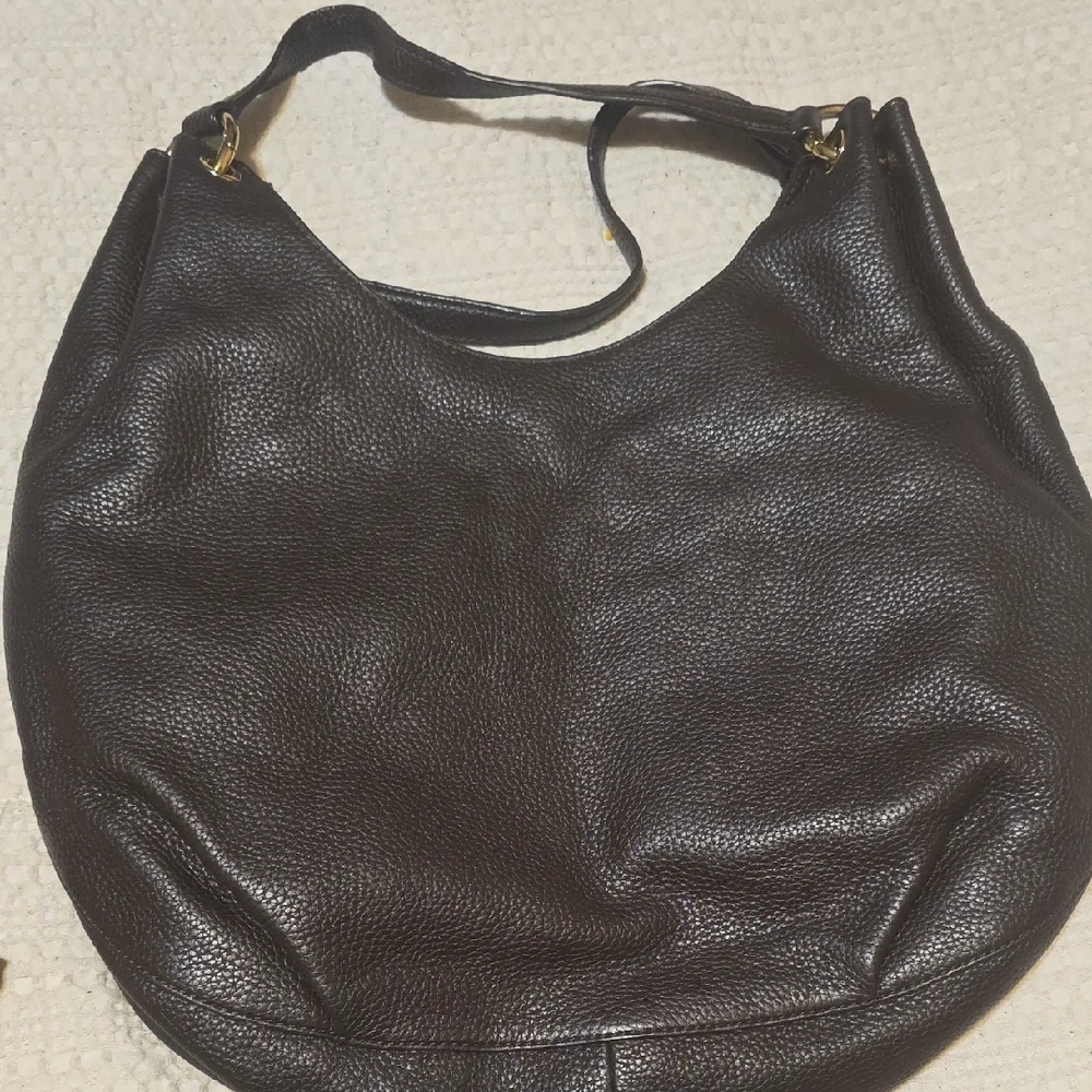 Michael Kors Dark Brown Hobo Bag with Gold Accents - Picture 2 of 3
